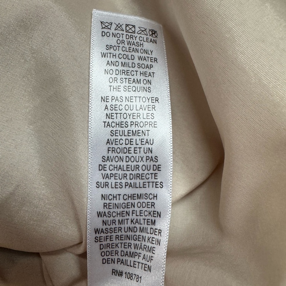 Aiden Mattox Cocktail Dress NWT Champagne Chiffon Top Sequin Skirt 4 Party Event - Picture 13 of 16